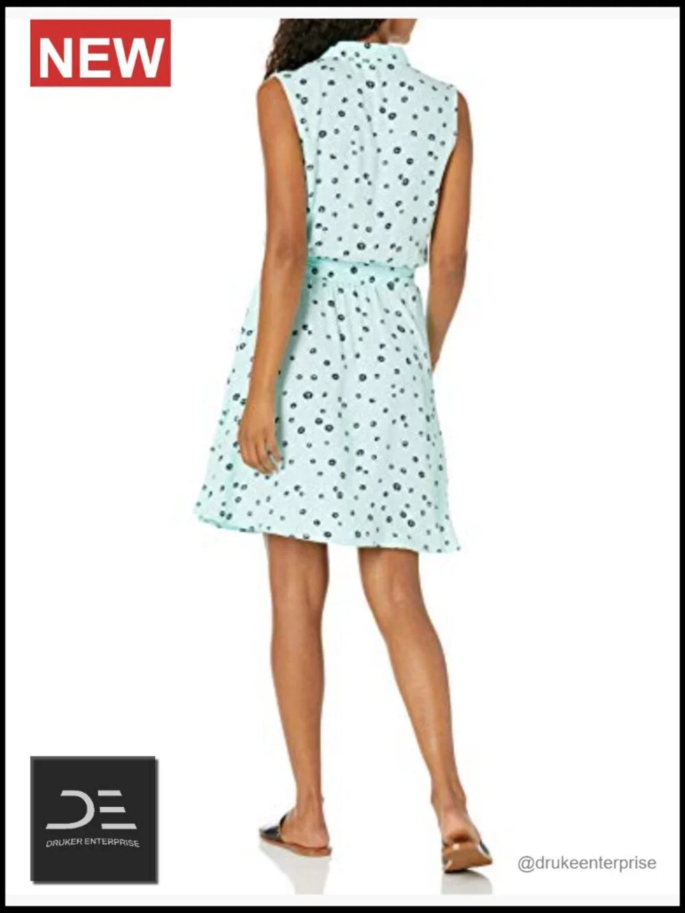 Women's Sleeveless Summer Shirtdress, Relaxed-Fit Woven Shirt Dress - Picture 2 of 6